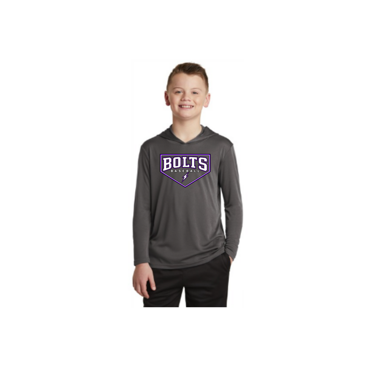 Bolts Long Sleeve Dry Fit with Hood - Youth