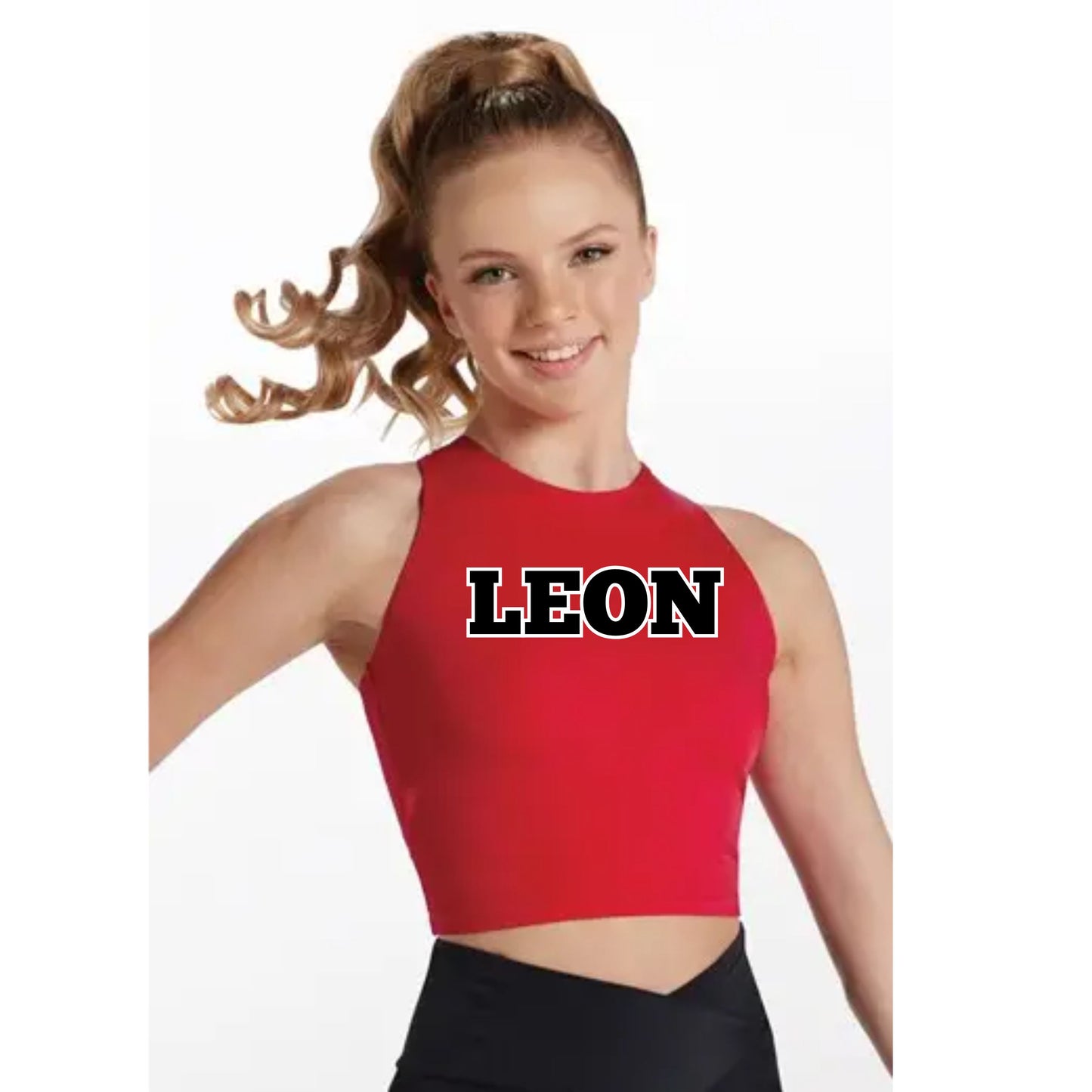 Leonettes Red High Neck Racerback Crop