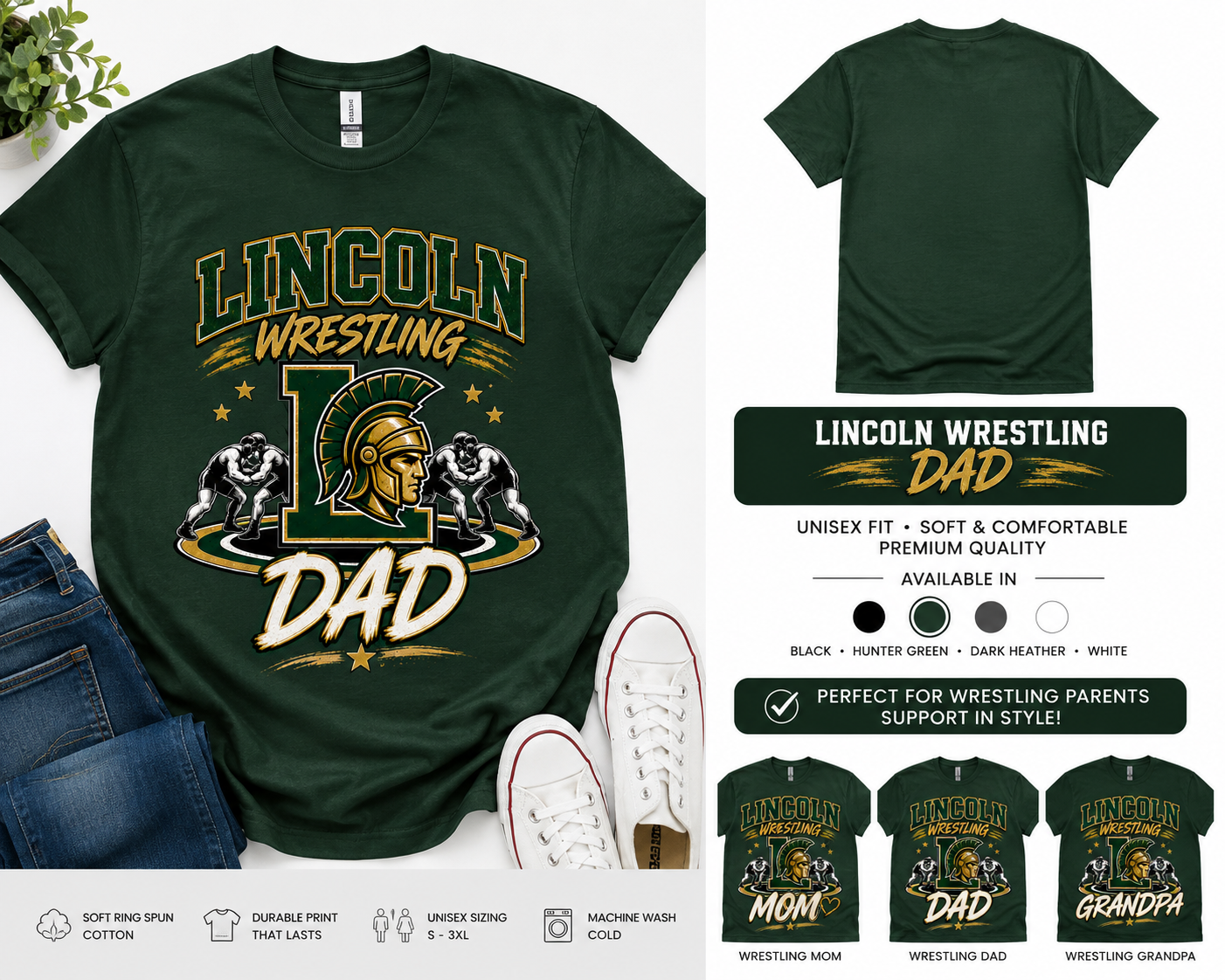 Lincoln Wrestling Dad Shirt