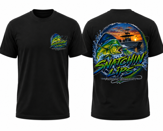 Snatchin' Lips Mahi on Black Tshirt