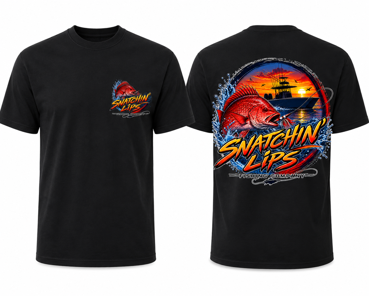 Snatchin Lips Red Snapper - Black Shirt