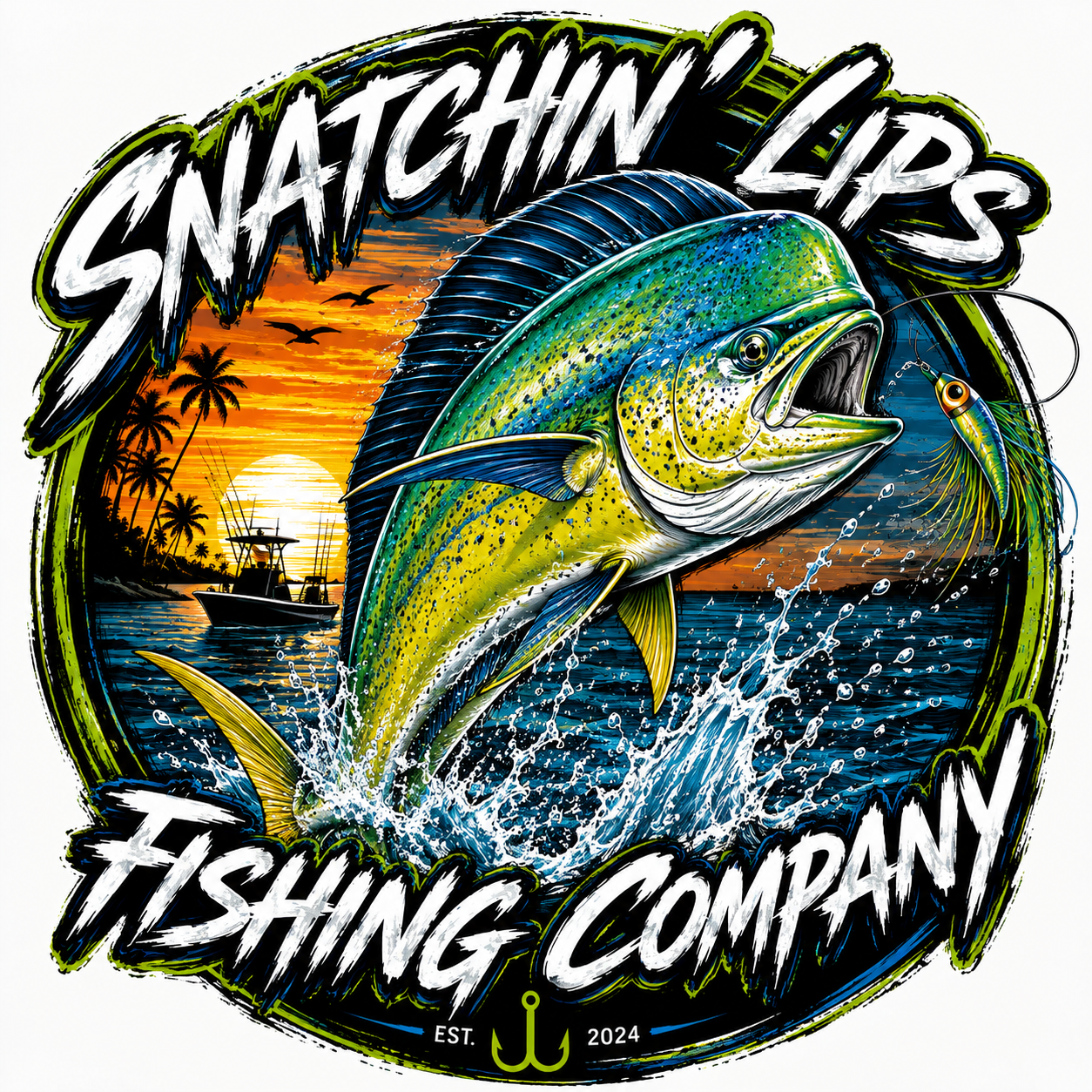 Snatchin Lips Fishing Company Logo TShirt