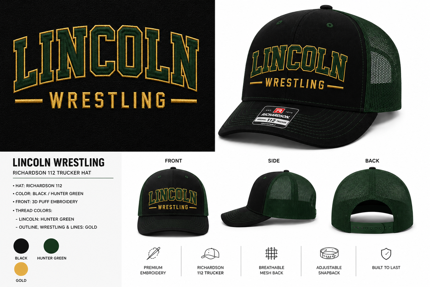 Lincoln Wrestling Richardson 112 Hat